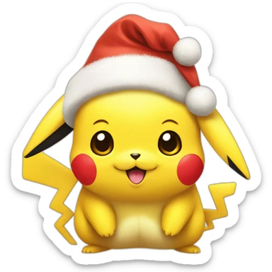Pikachu avec un bonnet de noel sticker