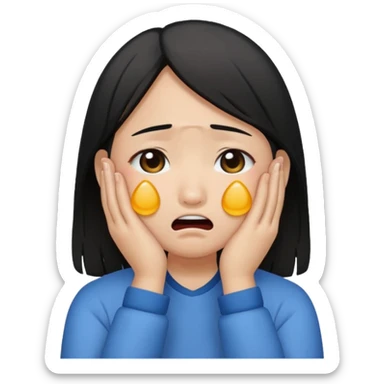 Asian girl crying more like this 😭 sticker
