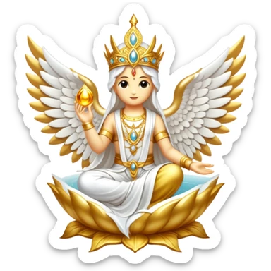 White and Golden Divine Holy Glorious Shiny Sparkly Scenic Scenery Deco Fakémon sticker