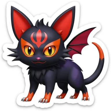 Noibat-Nargacuga-Litten-Torracat-fusion-Fakemon-Pokémon-creature  sticker