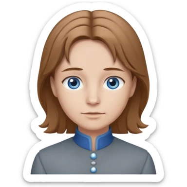 Servant Boq from Wicked with Blue eyes, light brown hair, grey outfit sticker