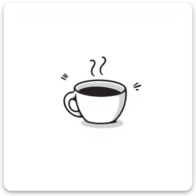 hand-drawn doodle of a cappuccino cup with steam and foam sticker