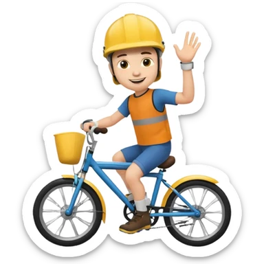 Bike Boy with calling talk emozi sticker