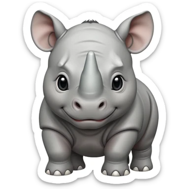cute baby rhino sticker