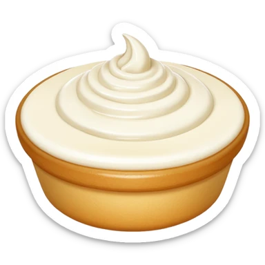crème fraiche emoji, minimal and round sticker