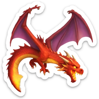 a dragon spitting flaming embers sticker