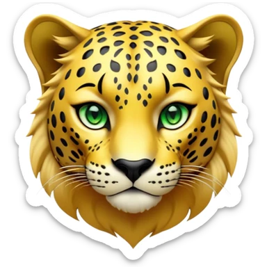 cinematic-jaguar-realistic-full-body-stalking-emoji,-sleek-powerful-frame-poised-for-action,-golden-fur-adorned-with-bold-black-rosettes,-head-tilted-dramatically,-piercing-green-eyes-locked-onto-its-prey,-simplified-yet-realistic-focused-features,-highly-detailed,-glowing-with-an-almost-sarcastic-glow sticker