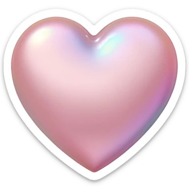 Pale pink heart with pale pink pearls around it  sticker