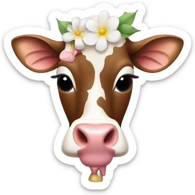 Girly cow drinking an espresso martini  sticker