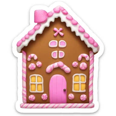 Gingerbread house with a pink bow  sticker