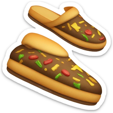 slippers with burger colors  sticker