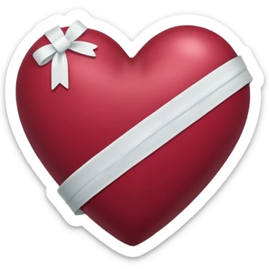 Heart bandaged burgendy shiny  sticker