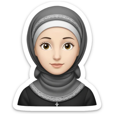 orthodox jewish woman greyscale with tichel kercheif circa. 1890 sticker