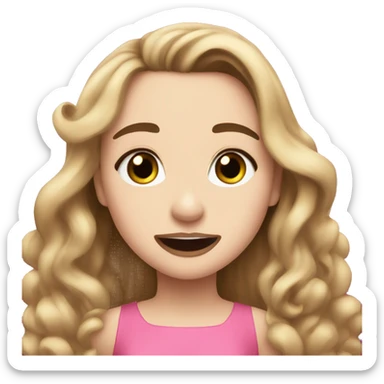 Sabrina carpenter singing with pink dress sticker