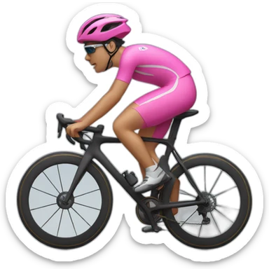 Cyclist with pink helmet sticker