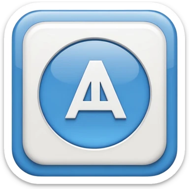 A flat vector emoji icon representing translation between Arabic and Spanish. Two overlapping squares: the front square is blue with a white letter 'A', the back square is light gray with the white Arabic letter 'ع' (Ain). Minimalist design, rounded corners, high quality, white background. sticker