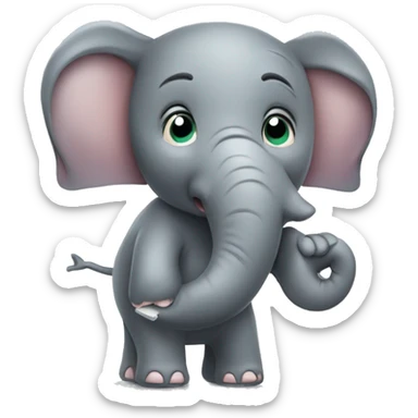 cute elephant making a phone call sticker