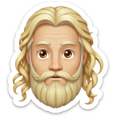 Medieval male light blonde flowing beard with twisted strands sticker