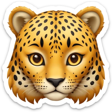 Leopard face with brown eyes 🐆  sticker