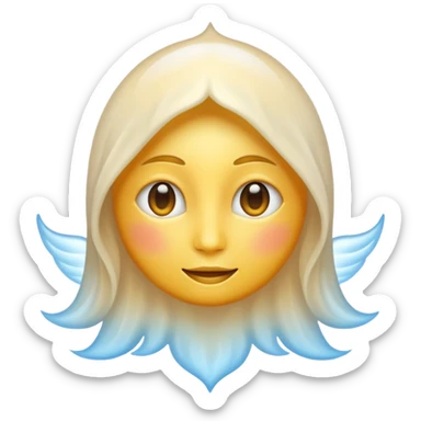 an emoji representing the human soul, ethereal, glowing, spiritual essence sticker