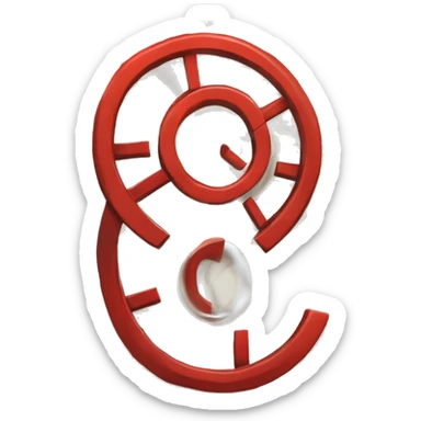 Um livro aberto com um relógio desenhado, no centro do relógio tem uma espiral vermelha no sentido anti-horário, no final da espiral tem uma seta.      sticker