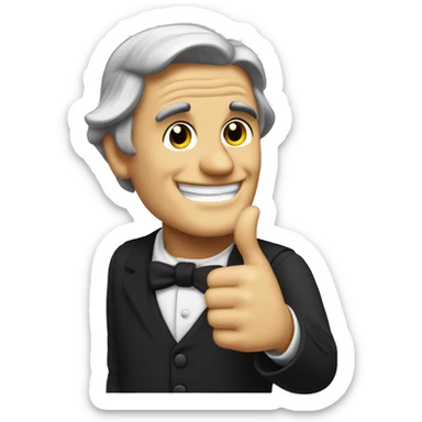 Ralph Waldo Emerson with thumbs up sticker