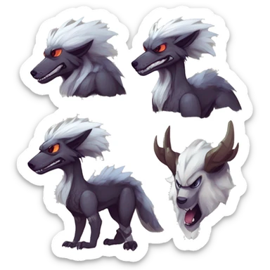 Cute Protogen-vernid-sergal-wickerbeast by griffsnuff & LiLaiRa & Falvie sticker
