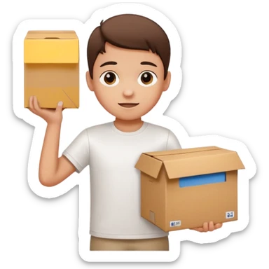 box carrier kid white tshirt sticker