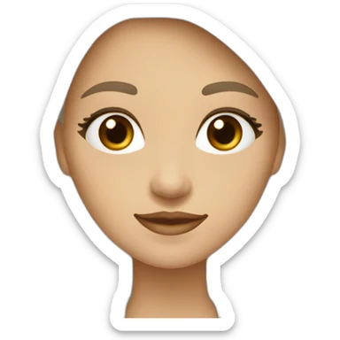 fille blanche cheuveuc marron yeux marrons avec manteau blanc  sticker