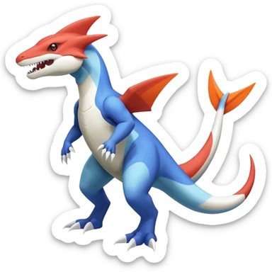 Shiny Koraidon-Latios-Marowak-Salandit-Fakémon-hybrid-creature (full body)  sticker