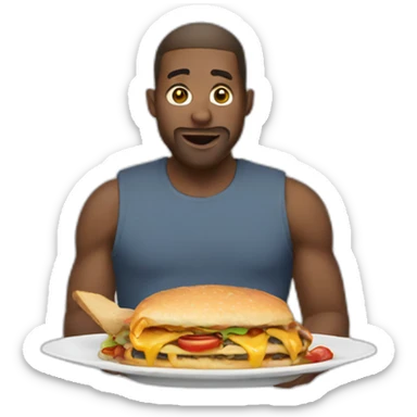 A man with hungry sticker