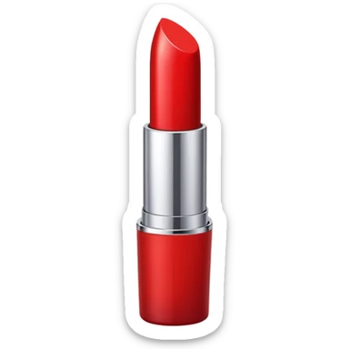 Generate a high-quality emoji of a generic red lipstick, classic tube shape, realistic color and shading, smooth gradient colors, no facial features, no brand markings, simple white background, high-resolution.
 sticker