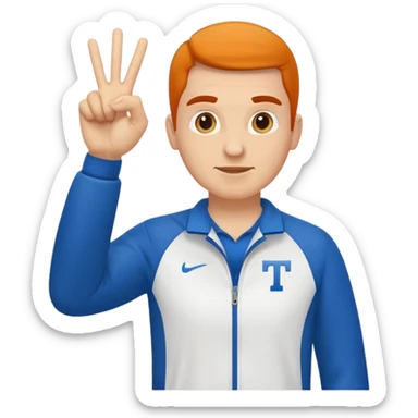 sports coach making T sign sticker