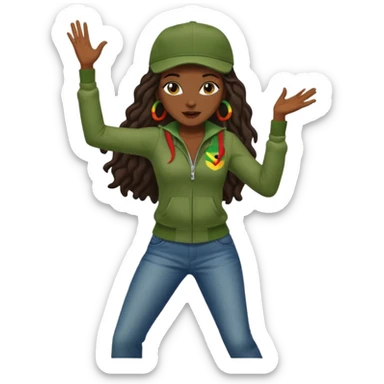 reggae femme   casquette danse  sticker