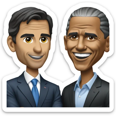 Rafa Nadal besando a Obama sticker