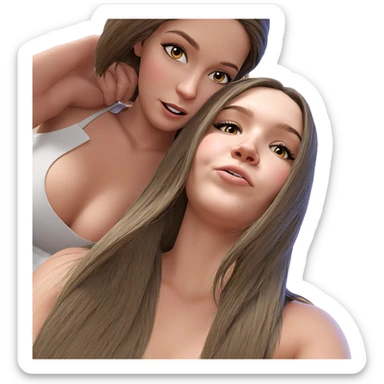 beautiful girls in close embrace sticker