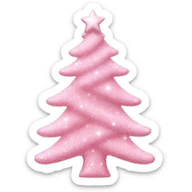 baby pink sparkly decorated christmas tree sticker