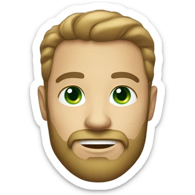 handsome man with beard and green eyes light skin sticker