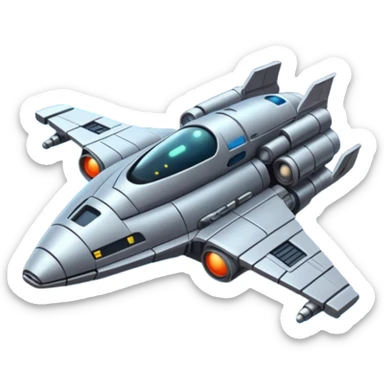 A spaceship an image of deep space, with planets stars an a galaxy, in a distopian future. sticker