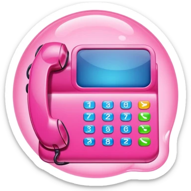 pink phone call caller id bubble sticker