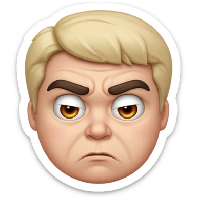 Angry pouty face with puffed up cheeks sticker