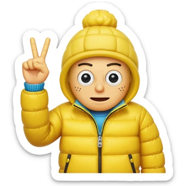 SpongeBob with a puffer jacket sticking up the middle finger sticker