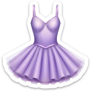 Isolated Lilac ballet dress sparkly tulle  sticker
