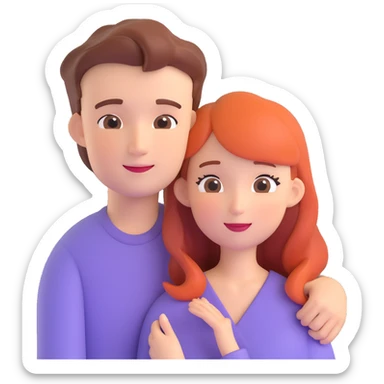 couple posing, close up pose, living room background sticker