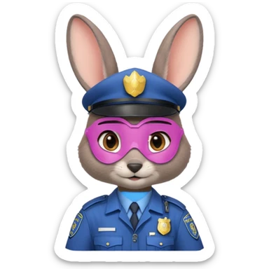 Judy Hopps (gray rabbit with a police suit, without a cap. big ears) from the Zootopia Disney movie sticker