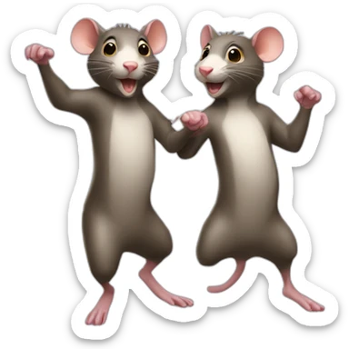 two dancing rats sticker