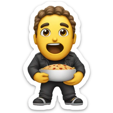 make a emoi where a guy is hungry and thristy sticker