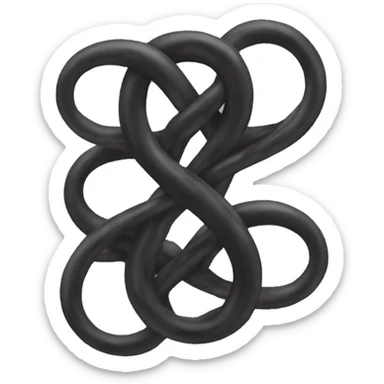 intertwined black helixes  sticker