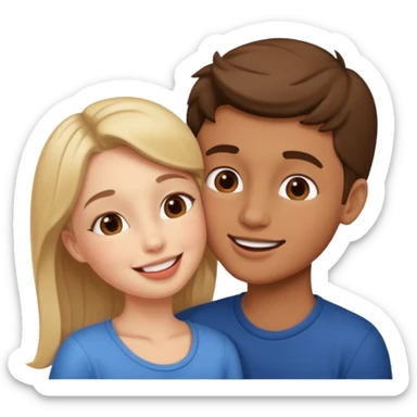 boy and girl french kissing sticker