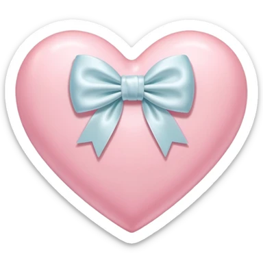 Pastel pink heart with white bow sticker